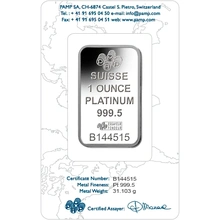 Barra de Platina de 1oz PAMP