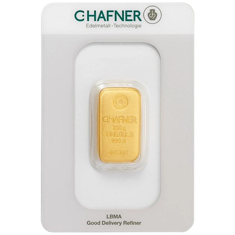 C. Hafner 250 Gram Gold Cast Bar