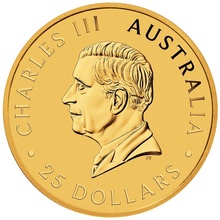 Moeda de Ouro de Quarto de Onça do Canguru Australiano de 2024