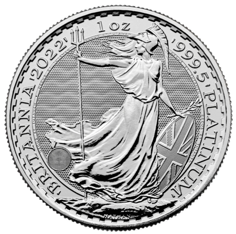 Moeda de Platina Britânia de 1 oz de 2022