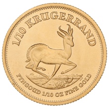 Moeda de Ouro Krugerrand de 1/10 onças com o melhor valor