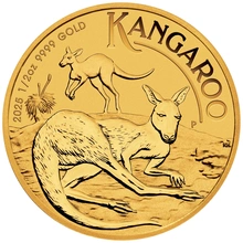 Moeda de Ouro de Meia Onça do Canguru Australiano de 2025