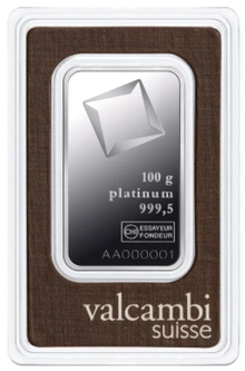 Barra de Platina de 100g Valcambi