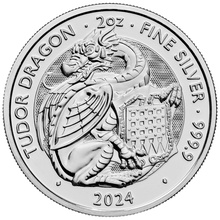 2024 Dragão Tudor - Monstros Tudor Moeda de Prata de 2 onças