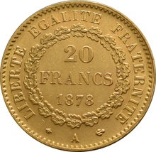 20 francos franceses - Anjo da Guarda