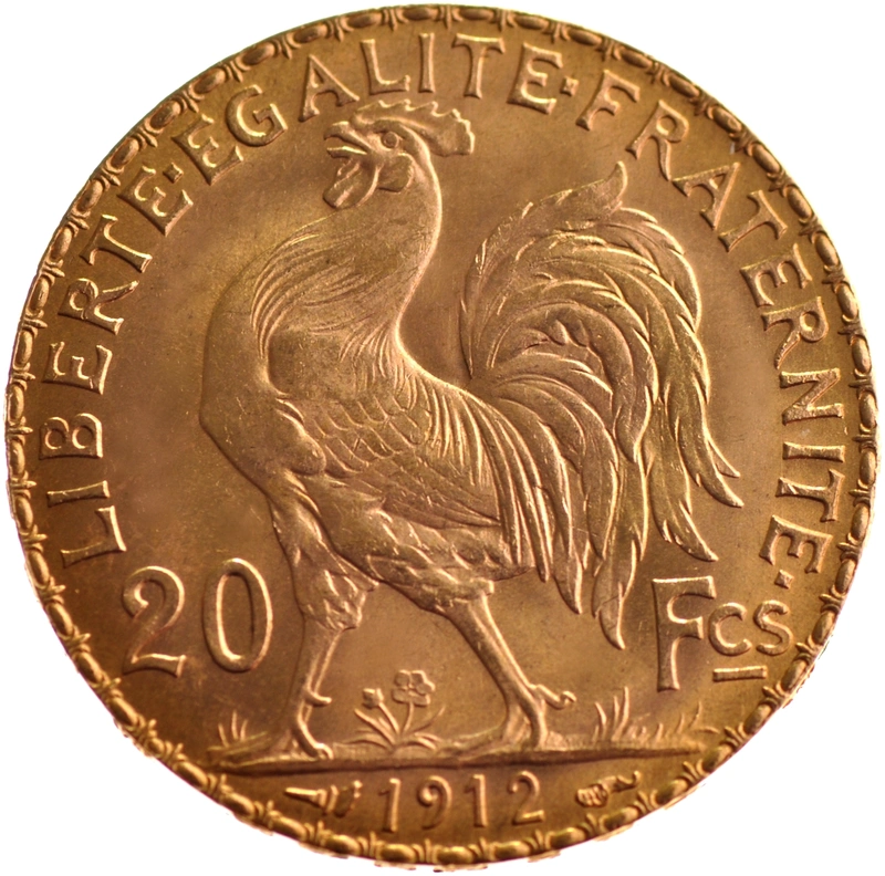 French 20 Francs Gold Coin Marianne Rooster