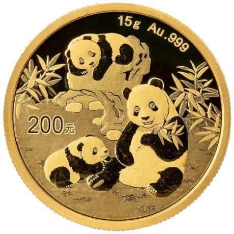 Moeda de ouro do panda chinês 15g 2025