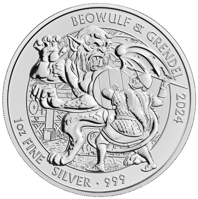 2024 Beowulf & Grendel Myths & Legends 1oz Silver Coin