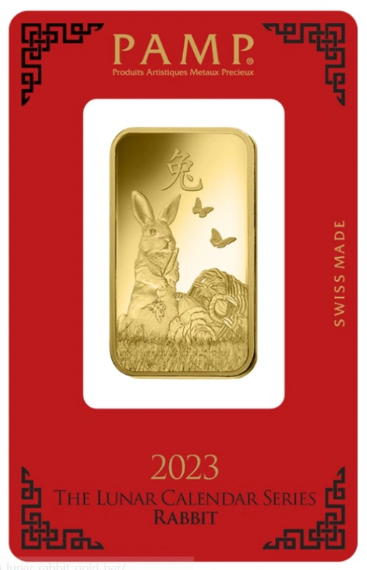 PAMP 1oz 2023 Year of the Rabbit Gold Bar