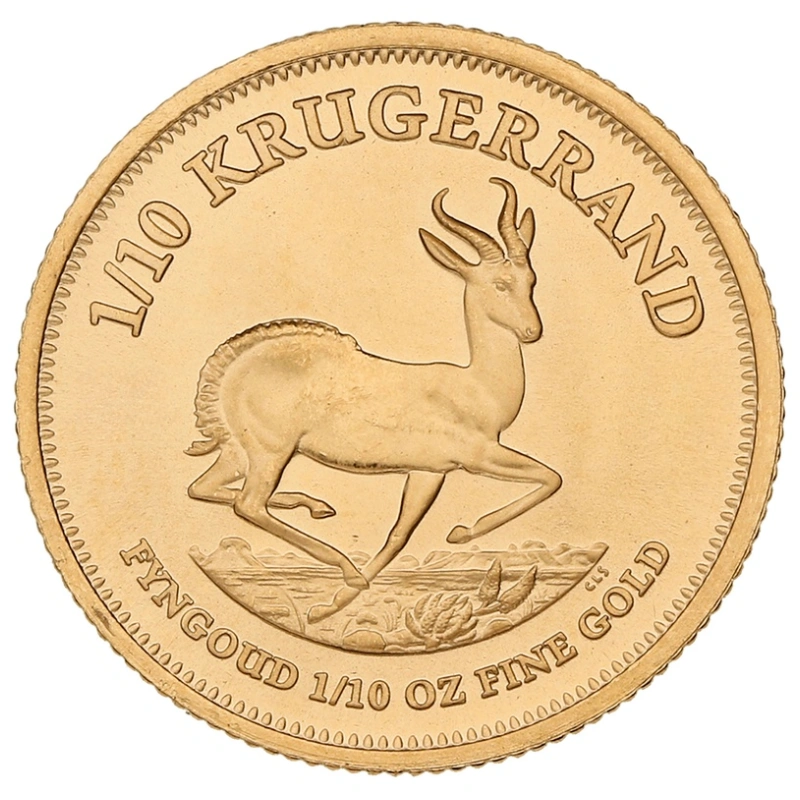 Moeda de Ouro Krugerrand de 1/10 onças com o melhor valor