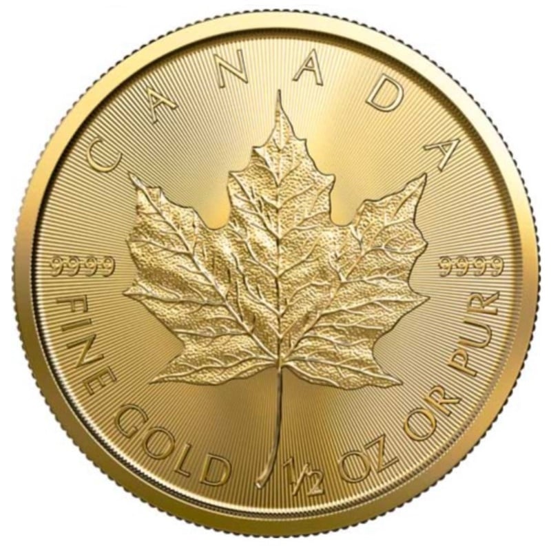 Moeda de Ouro Maple Canadiana de meia onça 2023