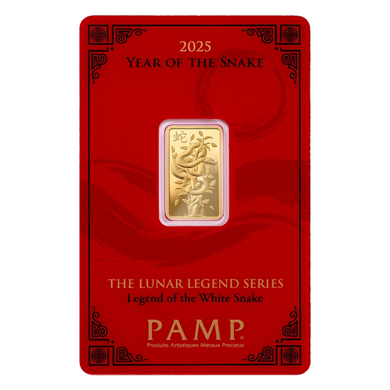 5g Gold Bar 2025 Year of the Snake PAMP