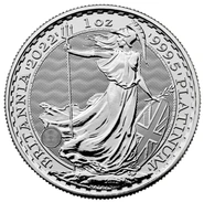 Moeda de Platina Britânia de 1 oz de 2022