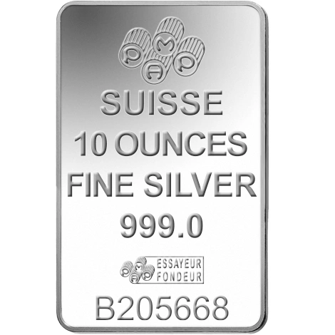 10oz Silver Bar PAMP Minted