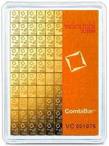 Barra CombiBar de Ouro Valcambi 100x1g