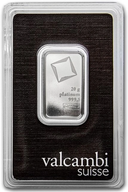 Barra de Platina de 20g Valcambi