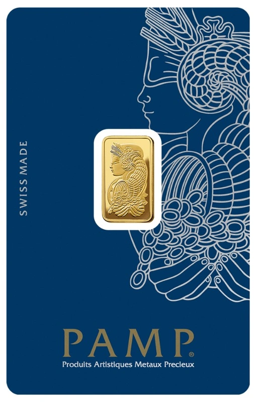 2.5g Gold Bar PAMP Lady Fortuna Minted