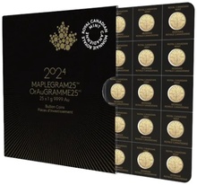 2024 MapleGram 25 x 1 Grama de Moedas de Ouro