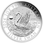 Moeda de Prata de 1 Onça do Cisne Australiano de 2024