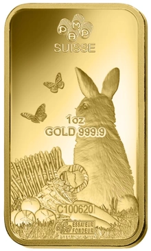 Barra de Ouro de 1oz PAMP Coelho 2023