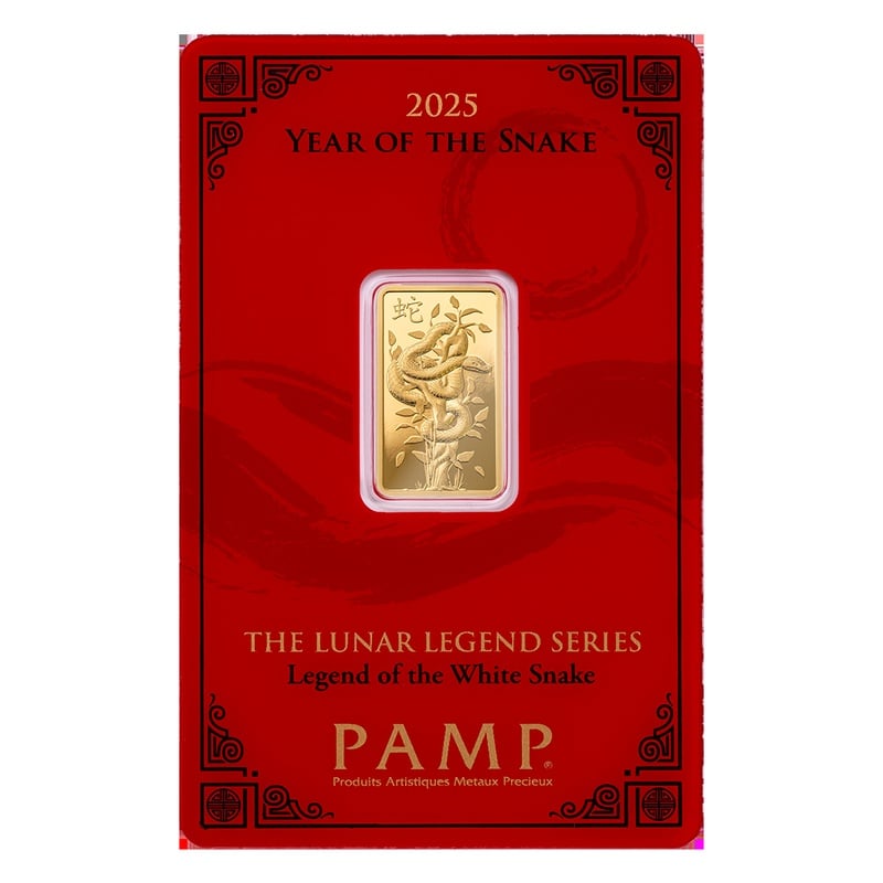 5g Gold Bar 2025 Year of the Snake PAMP