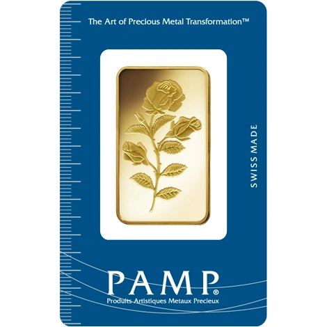 1oz Gold Bar PAMP Rosa Minted