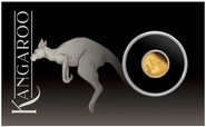 Moeda de ouro australiana “Mini Roo” de 0,5g de 2024