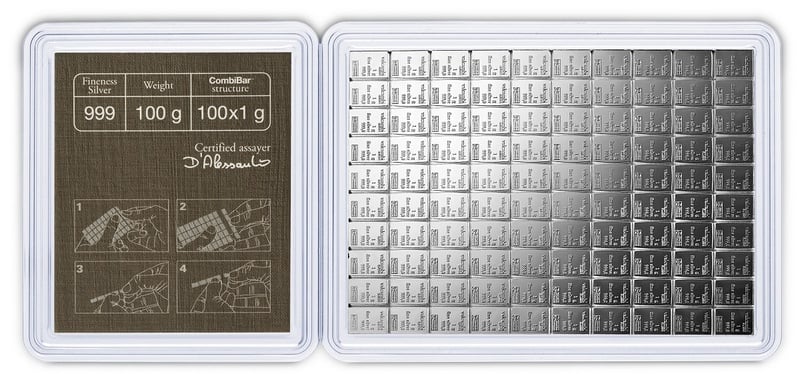 100 x 1g Silver Bar CombiBar