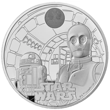 Moeda Proof de Prata de 1 onça Guerra das Estrelas - R2-D2 e C-3PO 2023