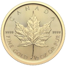 Moeda de Ouro Maple Canadiana de 1/2 onça 2024