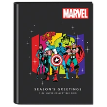 Moeda de Prata de 1 onça da Marvel de Boas Festas de 2023