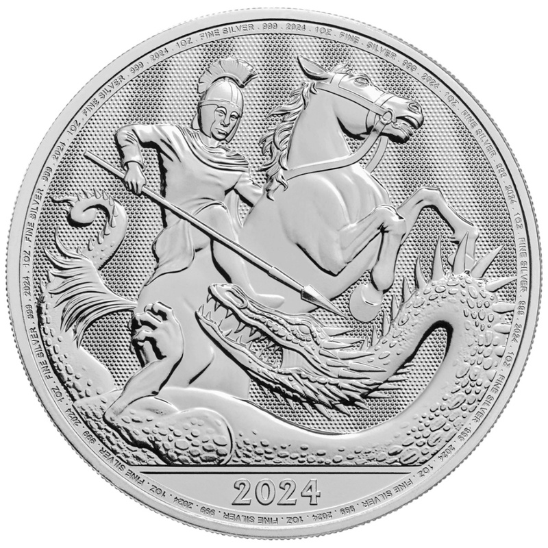 2024 St George and the Dragon 1oz Silver Coin