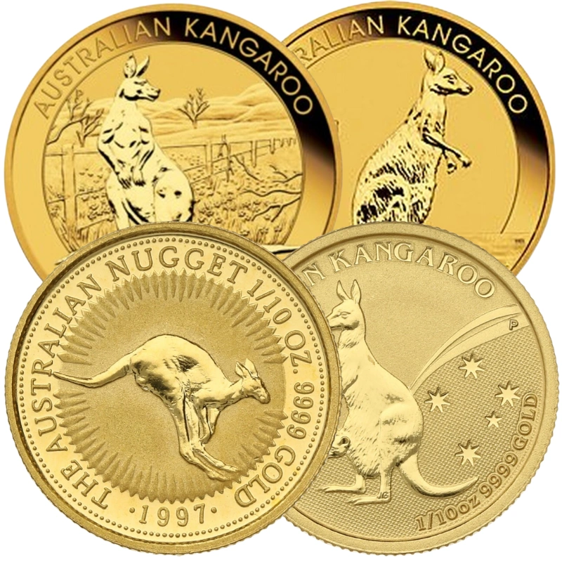 1/10oz Australian Kangaroo Gold Nugget Coin Best Value