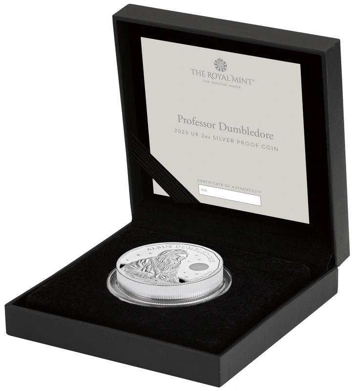 2023 25th Anniversary of Harry Potter - Dumbledore 2oz Proof Silver Coin Boxed