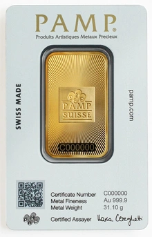 Barra de Ouro de 1oz PAMP