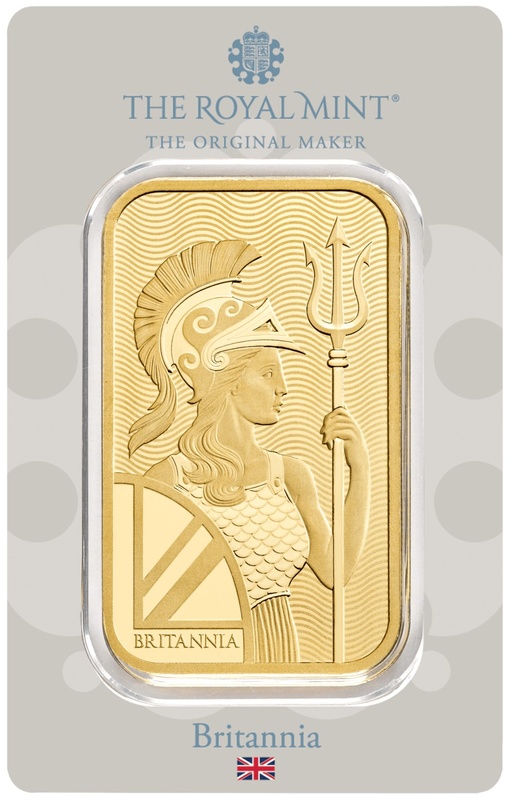 100g Gold Bar Britannia Minted