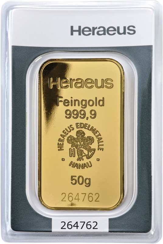 50g Gold Bar Heraeus