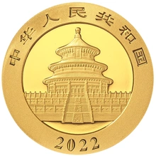 Moeda de Ouro de 1g - Panda Chinês 2022