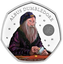 25º Aniversário de Harry Potter - Dumbledore Moeda de Prata Proof de 50 cêntimos com caixa de 2023