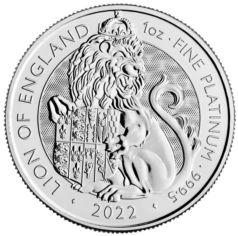 2022 Lion of England - Tudor Beasts 1oz Platinum Coin