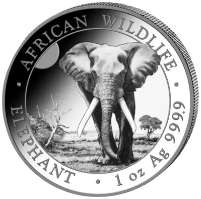 2025 1oz African Wildlife Somalian Elephant Silver Coin