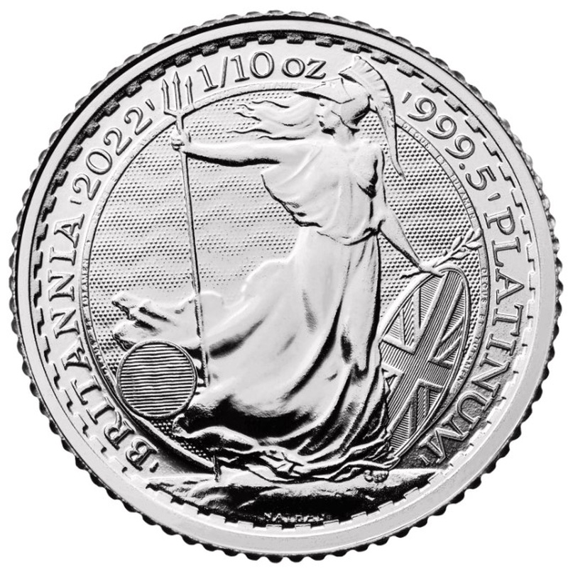 Moeda de Platina Britânia de 1/10oz de 2022