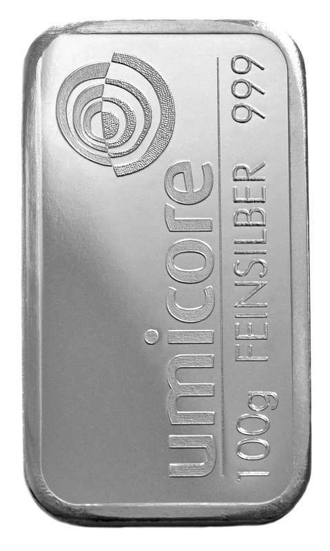 100g Silver Bar Umicore