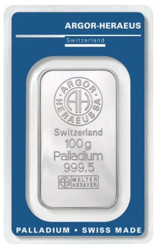 Argor-Heraeus 100 Gram Palladium Bar