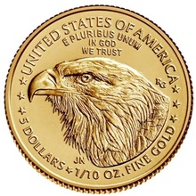 Moeda de Ouro Águia Americana de 1/10oz 2022