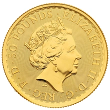 Moeda de Meia Onça de Ouro Britânia 2023 (Isabel II)