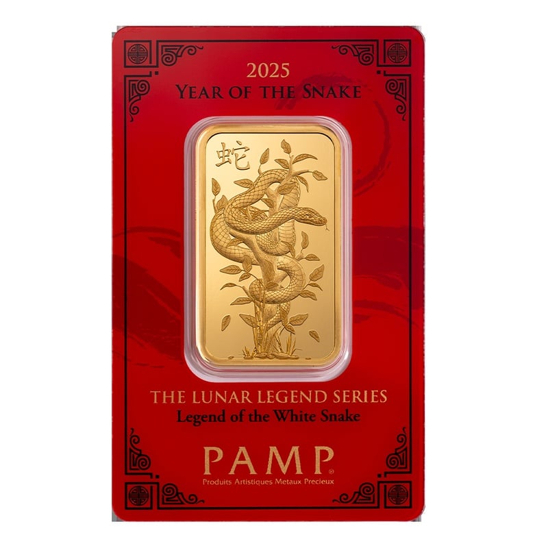 1oz Gold Bar 2025 Year of the Snake PAMP