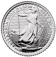 Moeda de Platina Britânia de 1/10oz de 2022