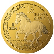 Moeda de Ouro de Décimo de Onça do Cavalo Cartuxo Espanhol de 2024