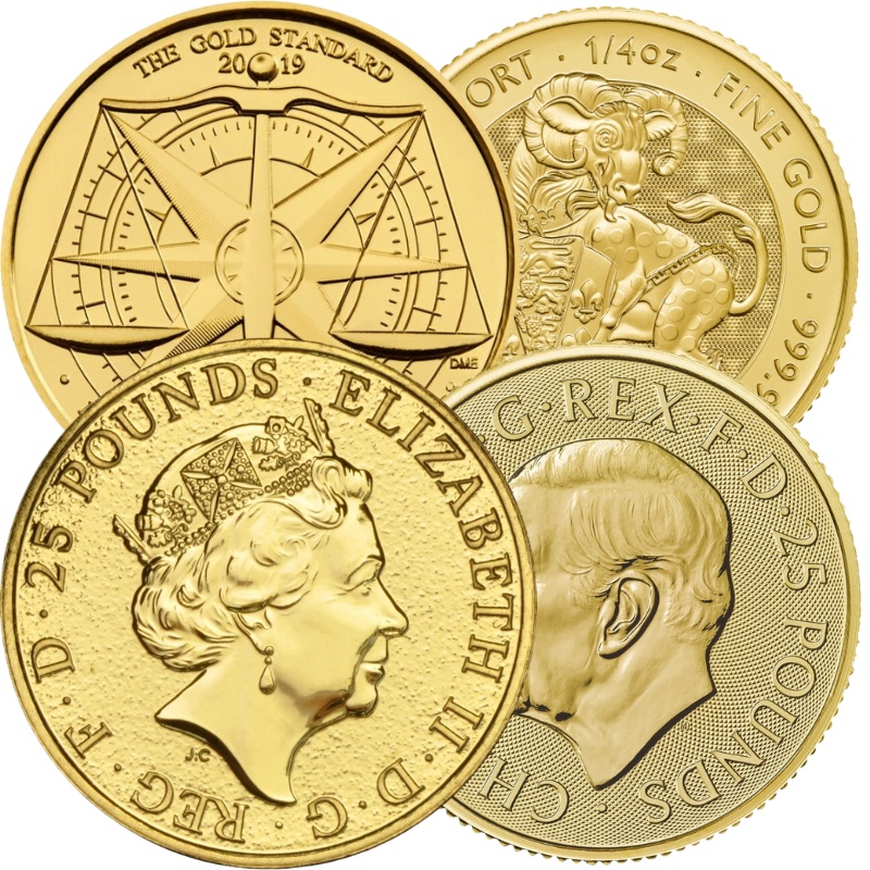 Moedas de Ouro de 1/4 oz da Royal Mint £25